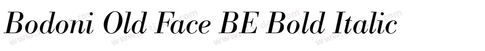 Bodoni Old Face BE Bold Italic Oldstyle Figures字体转换